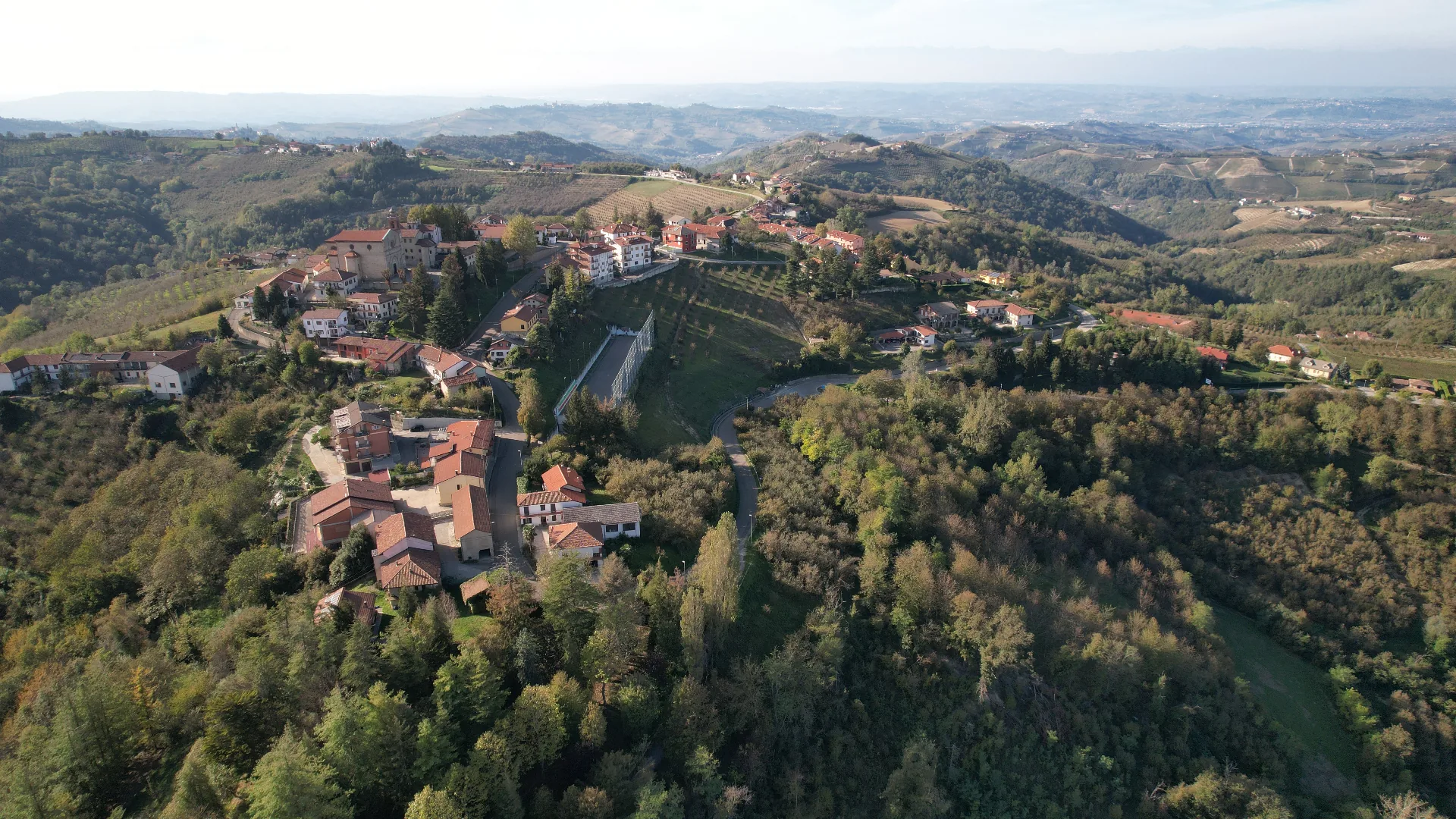 Aerial view of Benevello village