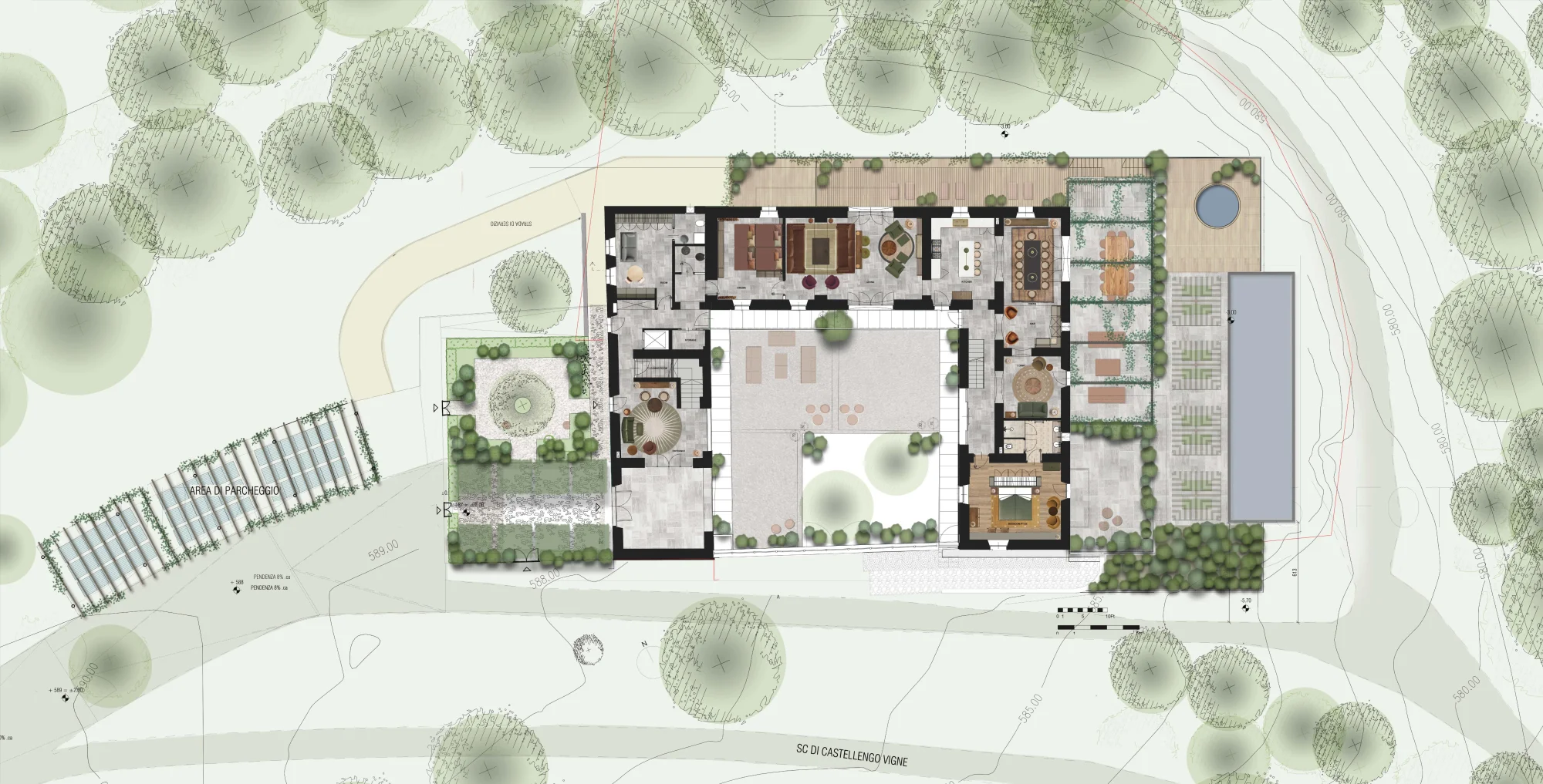 Floor plan of the Villa at Borgo Castellengo
